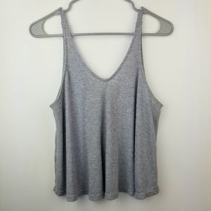 Free People grey ribbed V-neck tank top xs